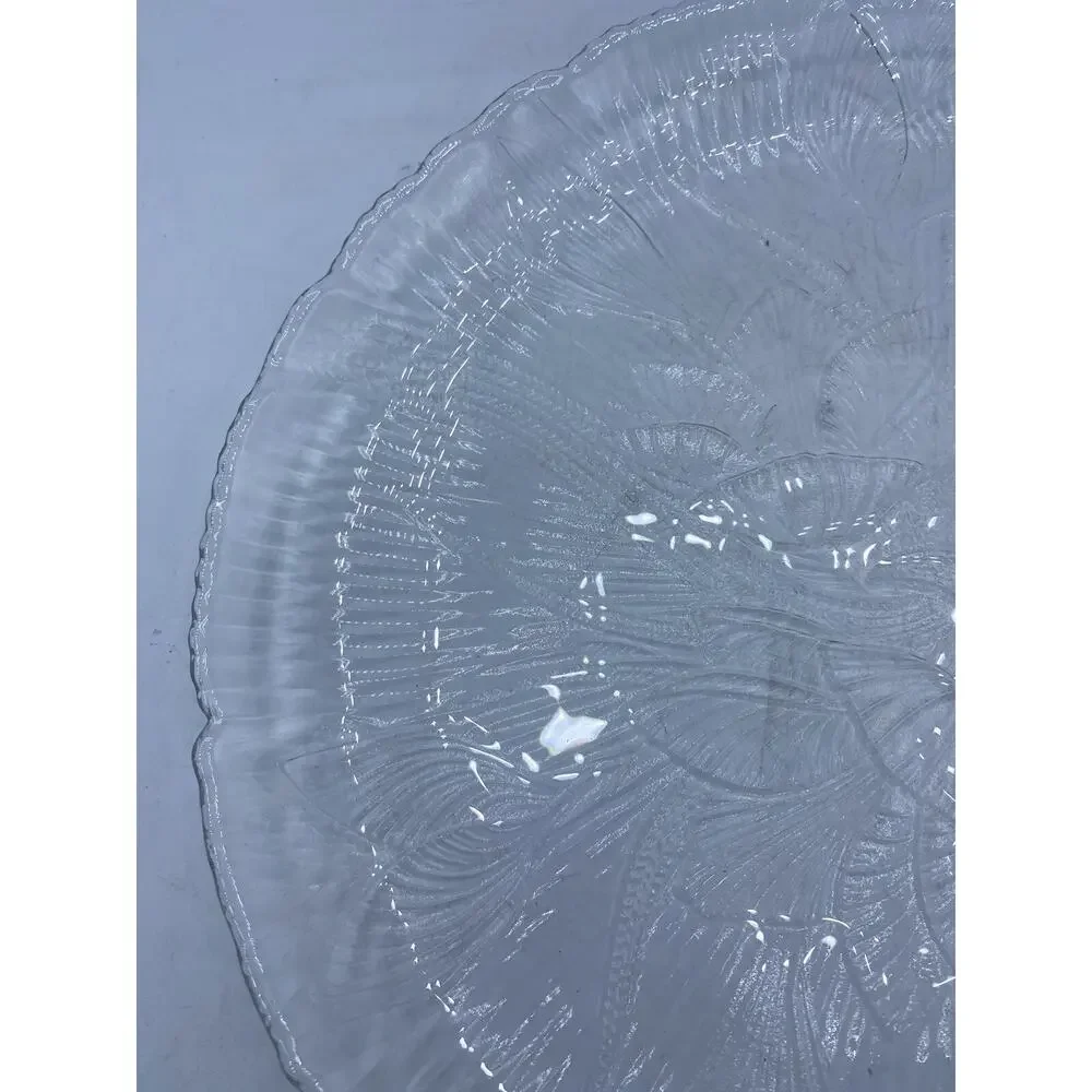 Arcoroc Canterbury Crocus Serving Tray Clear Glass Leaves